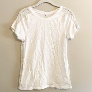 Fabletics Mesh Tee Short Sleeve White Small